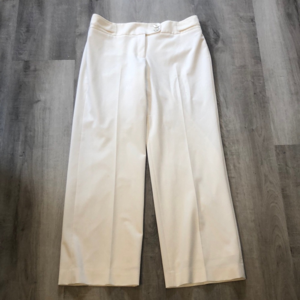 Women's White Wide-Leg Dress Pants